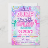 体操ジャンプ誕生日パーティー招待状 招待状 (正面)
