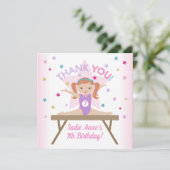 体操ジャンプ誕生日パーティー赤い髪ありがとう 招待状 (スタンド正面)