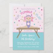 体操ジャンプ誕生日パーティー 招待状 (正面)