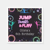 体操ジャンプ遊誕生日パーティナプキンス スタンダードカクテルナプキン (正面)