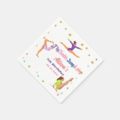 体操ジャンプCartwheels女の子の誕生日パーティー スタンダードカクテルナプキン (角)