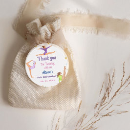 体操ジャンプCartwheels女の子の誕生日パーティー フェイバータグ