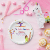 体操ジャンプCartwheels女の子の誕生日パーティー ペーパープレート (パーティー)