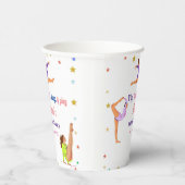 体操ジャンプCartwheels女の子の誕生日パーティー 紙コップ (右)