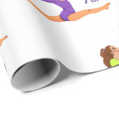 体操ジャンプCartwheels女の子の誕生日パーティーGif ラッピングペーパー (ロールコーナー)