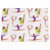 体操ジャンプCartwheels女の子の誕生日パーティーGif ラージペーパーバッグ (正面)