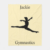 体操スイッチリープイエロー水玉模様 フリースブランケット (正面)