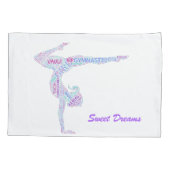 体操スウィートドリームワードアートピローケース 枕カバー (裏面)