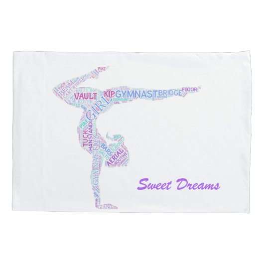 体操スウィートドリームワードアートピローケース 枕カバー (裏面)