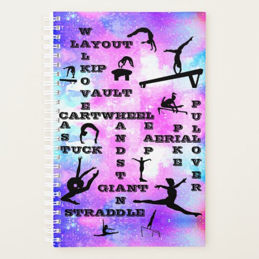 体操スキルクロスワードパーソナライズされたプランナー プランナー手帳 (正面)