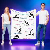 体操スキルタイポグラフィ フリースブランケット