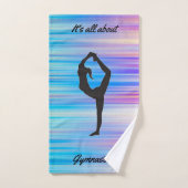 体操ストライプ3ピースタオル付き/彼女の名前！ バスタオルセット (ハンドタオル)