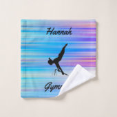 体操ストライプ3ピースタオル付き/彼女の名前！ バスタオルセット (ウォッシュタオル)