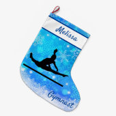 体操スノーフレーククリスマスストッキングオンバー ラージクリスマスストッキング (正面 (吊り時))