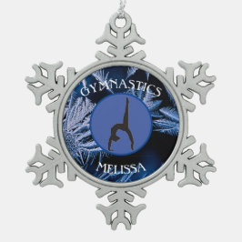 体操スノーフレークフレームオーナメント スノーフレークピューターオーナメント