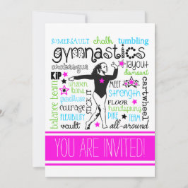 体操タイポグラフィパーティの招待状 招待状