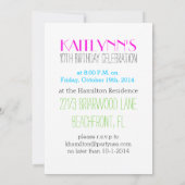 体操タイポグラフィパーティの招待状 招待状 (裏面)