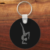 体操タイポグラフィ体操体操スポーツ値リスト キーホルダー (正面)