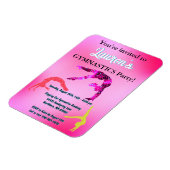 体操タンブリング誕生日パーティーの招待状 マグネット (左側)