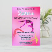 体操タンブリング誕生日パーティーの招待状 招待状 (スタンド正面)