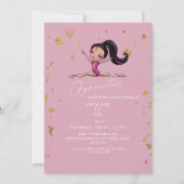 体操タンブル&トワイルピンクバースデーパーティー 招待状 (正面)