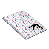 体操ダンス応援彼女の名前とスポーツオールオーバー ノートブック (右側)