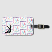 体操ダンス応援彼女の名前とスポーツオールオーバー ラゲッジタグ (正面横)