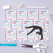 体操ダンス応援彼女の名前とスポーツオールオーバー 薄葉紙 (クラフト)