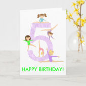 体操テーマ5番目の誕生日カード カード (黄色い花)