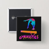 体操トロピカルタイ – ダイマージンバランスビーム 缶バッジ (正面&裏面)