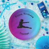 体操ハッピーバースデーグラデーション紙プレート ペーパープレート (パーティー)