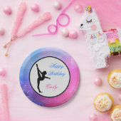 体操ハッピーバースデーピンク/ブルー紙プレート ペーパープレート (パーティー)