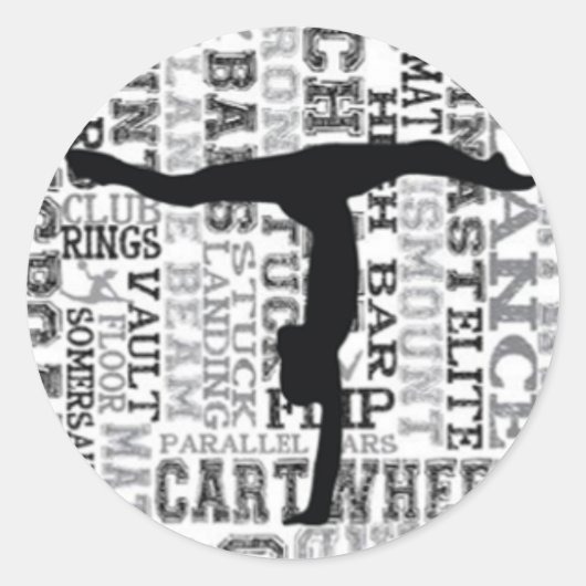 体操ハンドスタンドラウンドステッカー ラウンドシール (正面)