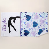 体操ハンドスプリングオーバーハートビーチタオル ビーチタオル (正面)