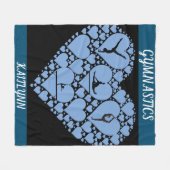 体操ハートフリースブランケットパーソナライズされた。 フリースブランケット (正面(横))