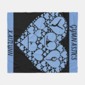 体操ハートフリースブランケットパーソナライズされた。 フリースブランケット (正面(横))