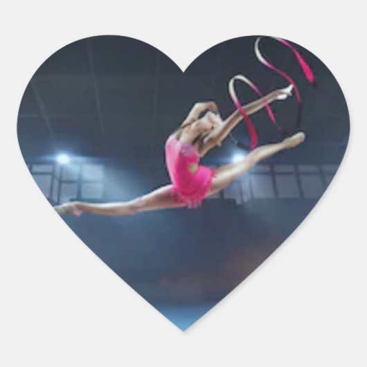 体操ハート光沢シール。 ハートシール (正面)