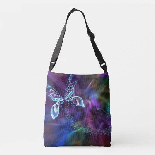 体操バタフライスターバー パーソナライズされた クロスボディバッグ (裏面)