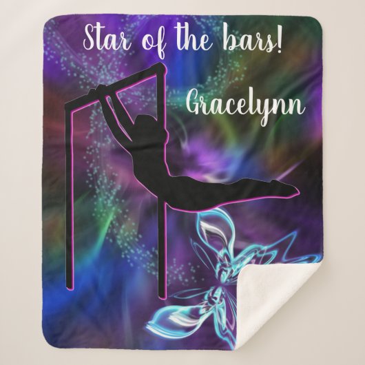 体操バタフライスターバー パーソナライズされた シェルパブランケット (正面)