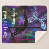 体操バタフライスターバー パーソナライズされた シェルパブランケット (正面(横))