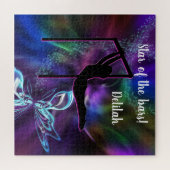 体操バタフライスターバー パーソナライズされた ジグソーパズル (横)