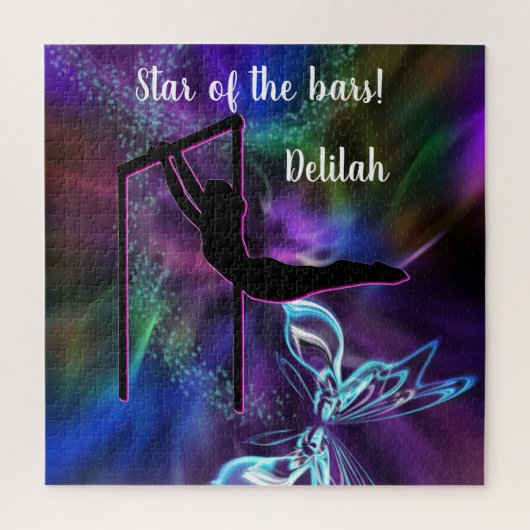 体操バタフライスターバー パーソナライズされた ジグソーパズル (縦)