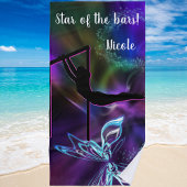 体操バタフライスターバー パーソナライズされた ビーチタオル