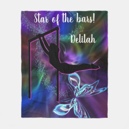 体操バタフライスターバー パーソナライズされた フリースブランケット