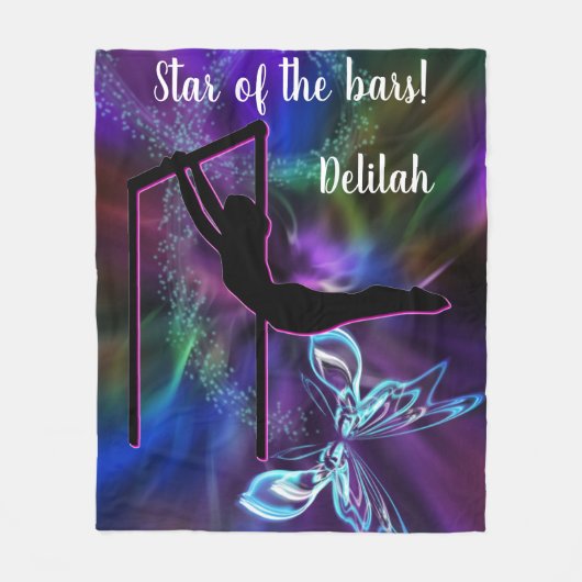 体操バタフライスターバー パーソナライズされた フリースブランケット (正面)
