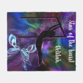 体操バタフライスターバー パーソナライズされた フリースブランケット (正面(横))