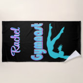 体操バックハンドスプリングラブタンブル ビーチタオル (正面)