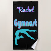 体操バックハンドスプリングラブタンブル ビーチタオル (正面)