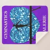 体操バランスビームパープルティール（緑がかった色） シェルパブランケット (正面(横))