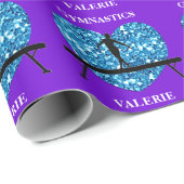 体操バランスビームパープルティール（緑がかった色） ラッピングペーパー (ロールコーナー)